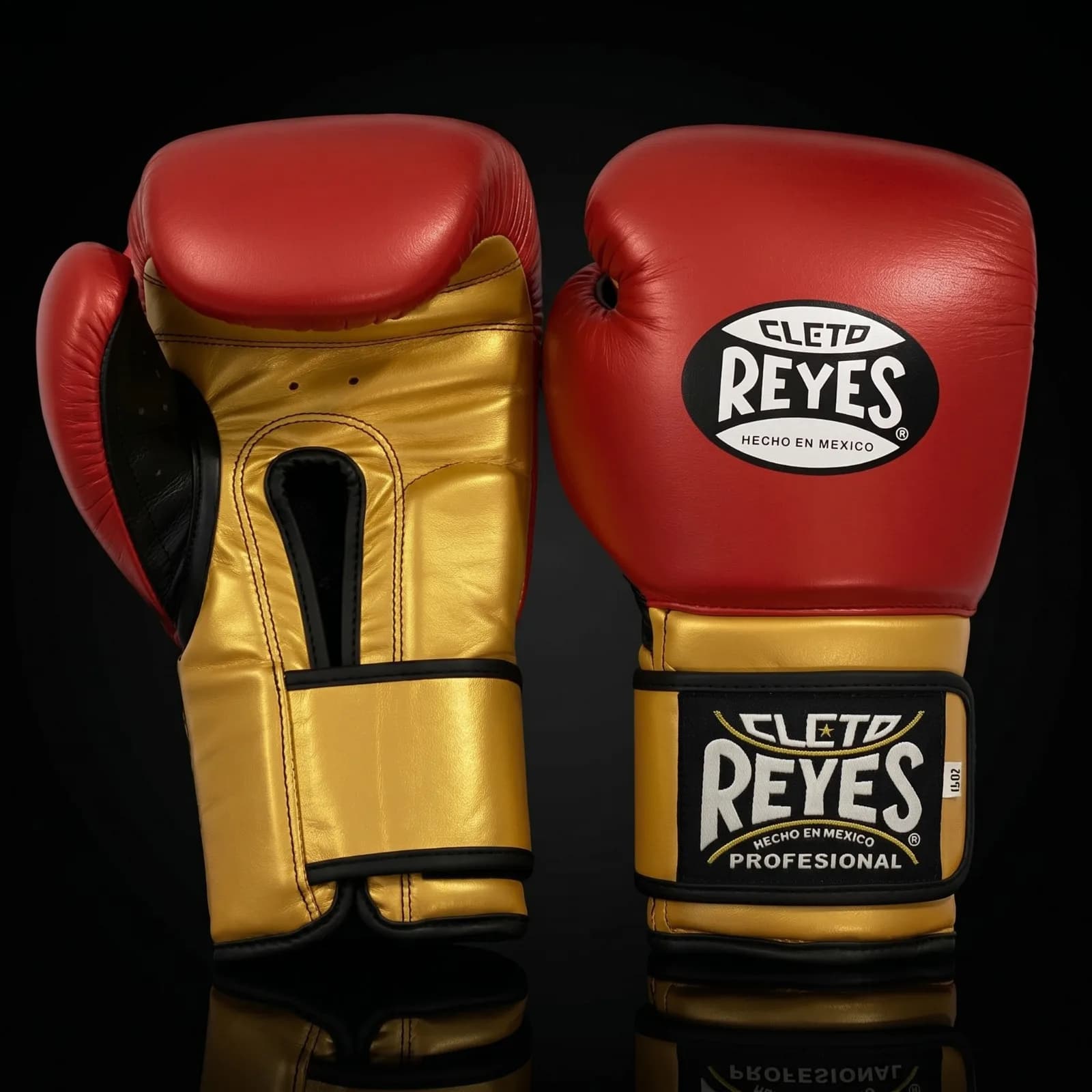 Red and Gold Hook-and-Loop Boxing Gloves Red / Gold OEM private-label boxing glove 1 view