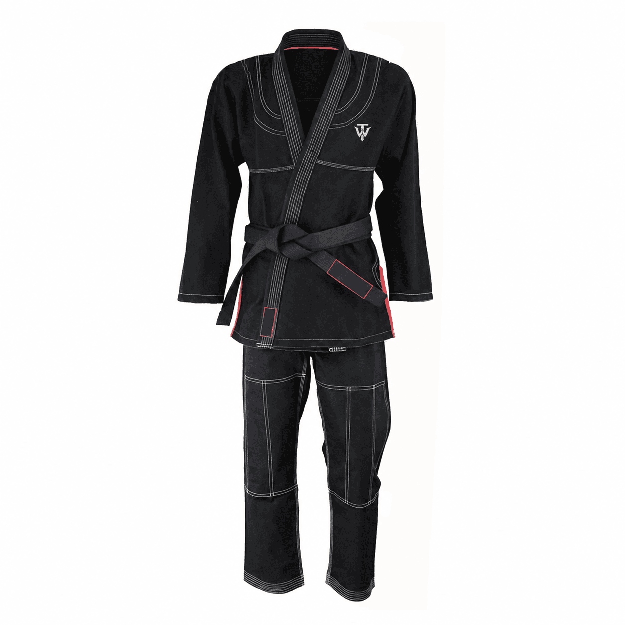 Custom BJJ Gi front view for private-label TitanWrap manufacturing